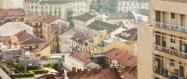 Milan renkli cityscape mektup yukarıda görülen