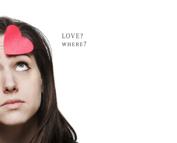 Where is love - beautiful girl portrait looking for love — Stock Photo, Image