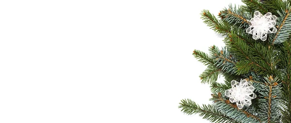 松の葉と弓レター ボックス空白のクリスマス カード — ストック写真