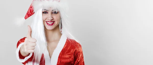 Female Santa Claus agreement letterbox — Stock Photo, Image