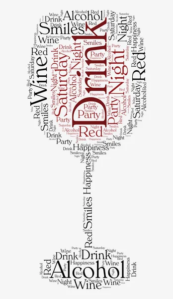 Wine glass tag cloud — Stock Photo, Image