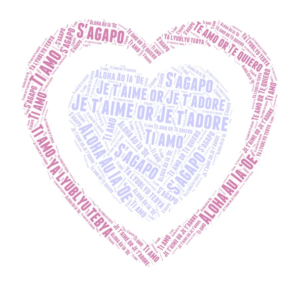 Rosa e viola amore tag cloud — Foto Stock