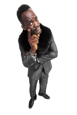 Komik işadamı portre üstten alta