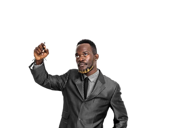 Портрет африканского бизнесмена на белом фоне на имаге — стоковое фото