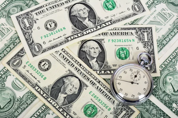 Time is money. Money background — Stock Photo, Image