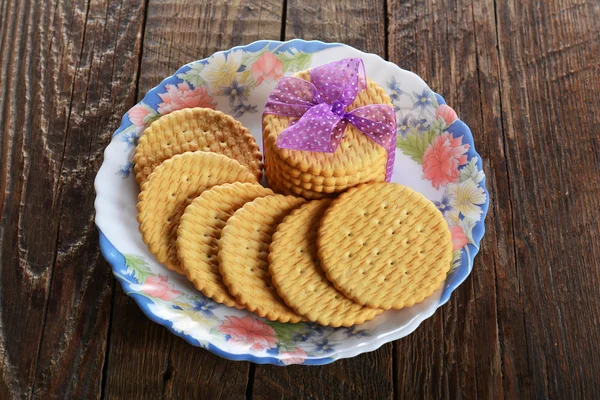 Печиво крекери круглі — стокове фото