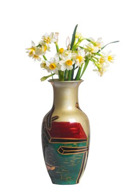 Cam vazo içinde nergis