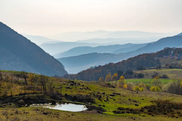Dağ vadisinde küçük bir gölet