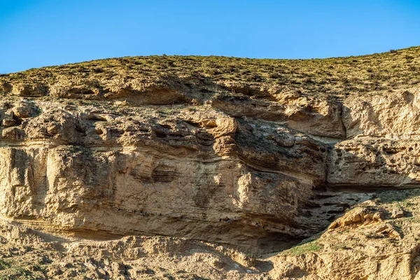 Capas Roca Sedimentaria Montaña — Foto de Stock