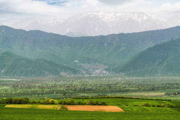 Село Біля Підніжжя Кавказького Гірського Хребта — стокове фото