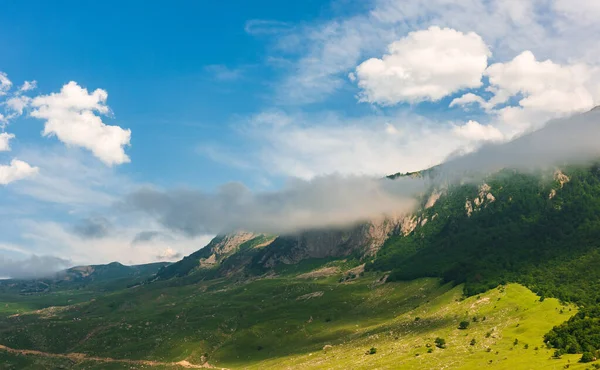 Cordillera Rocosa Con Árboles Nubes —  Fotos de Stock