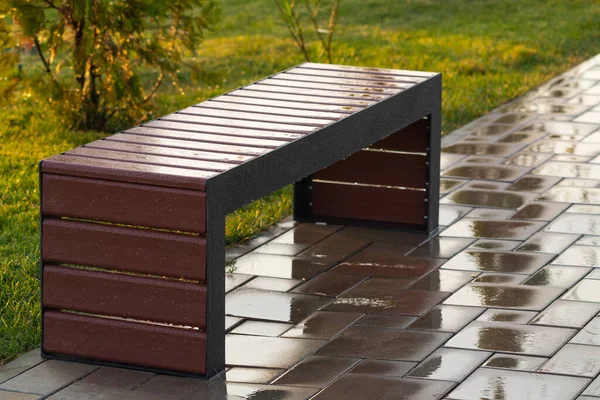 Wet Bench Street — Stock Photo, Image