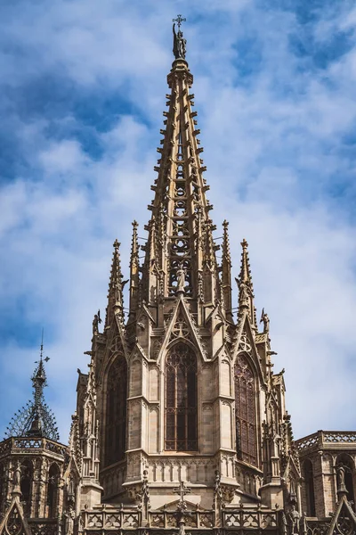 Torre Principale Della Cattedrale Metropolitana Basilica Barcellona — Foto Stock