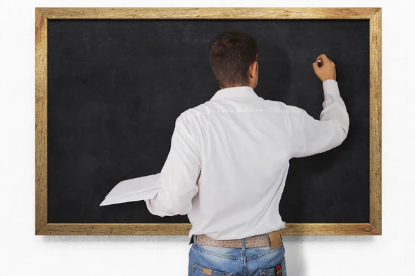 Teacher at the blackboard — Stock Photo, Image