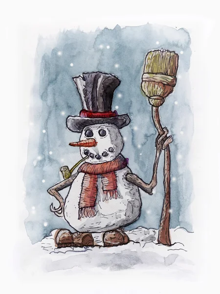 Snowman at Christmas — Stock Photo, Image