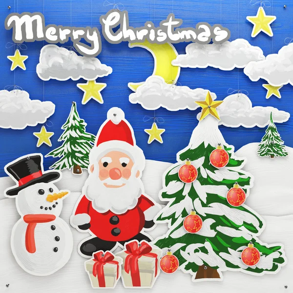 Collage de Navidad pintado al óleo — Foto de Stock