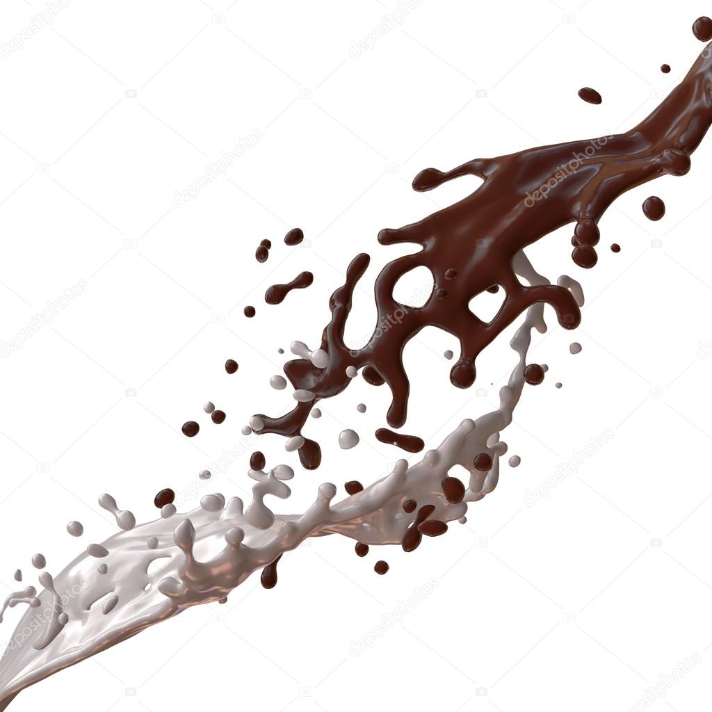 Milk and chocolate splashes