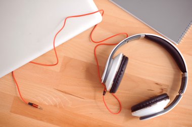 Headphones lying on the table