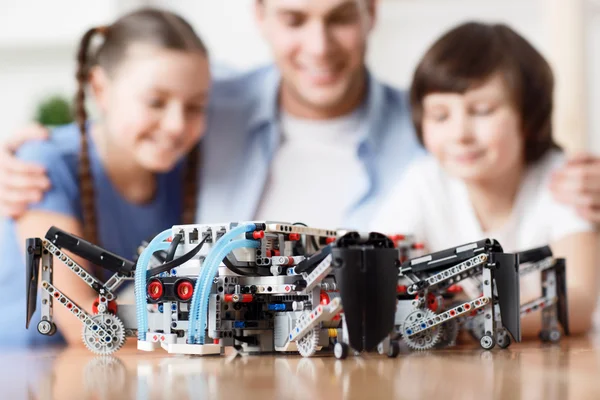 Lego construction lying on the table — Stockfoto