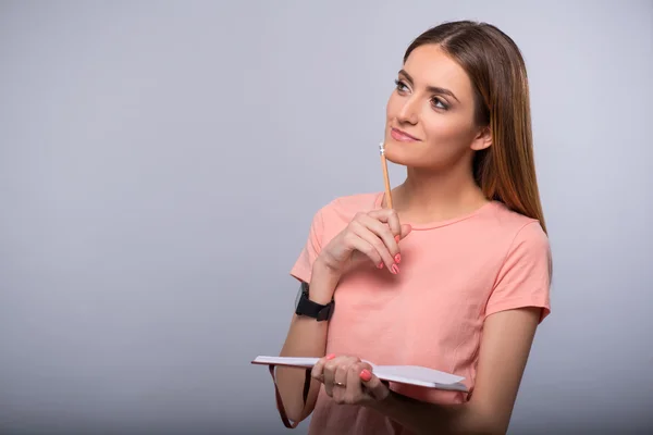 Positive woman thinking — Stock Photo, Image