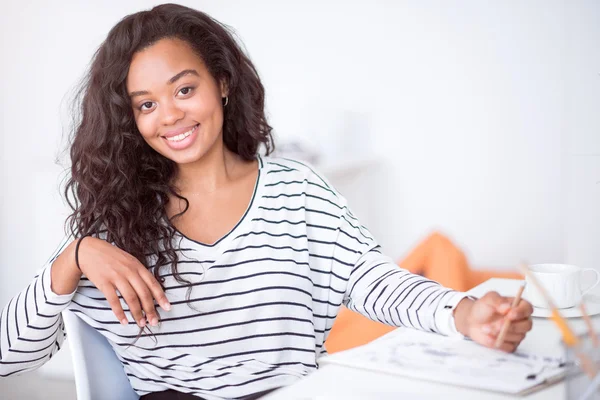 Positive Frauenzeichnung — Stockfoto