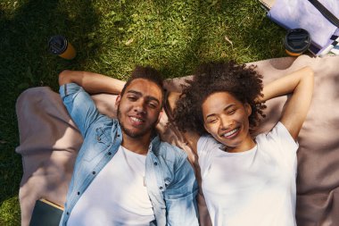 Lovely couple finding quiet place to spend the afternoon