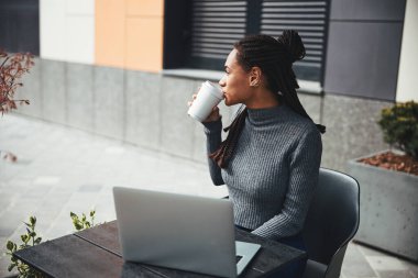 Getting warm with tasty cup of hot coffee