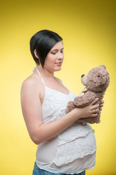 Donna incinta in attesa del suo bambino — Foto Stock