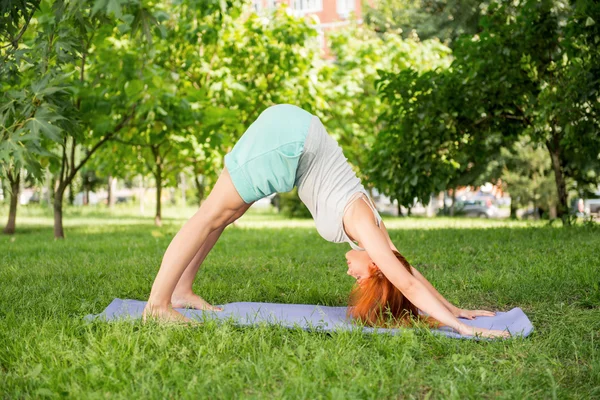 Relaxing with yoga