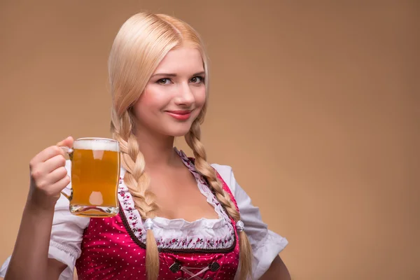 Young sexy blonde wearing dirndl — Stock Photo, Image