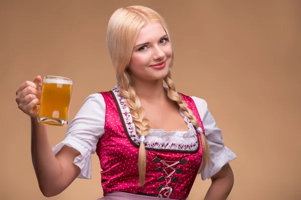 Young sexy blonde wearing dirndl — Stock Photo, Image