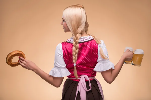 Young sexy blonde wearing dirndl — Stock Photo, Image