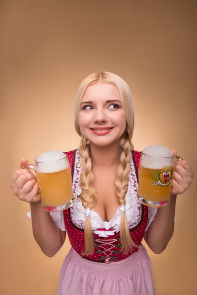 Young sexy blonde wearing dirndl — Stock Photo, Image