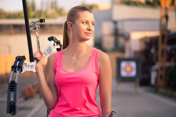 Woman with the bow — Stock Photo, Image