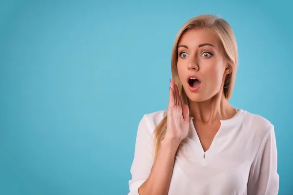 Lovely blonde wearing white blouse — Stock Photo, Image