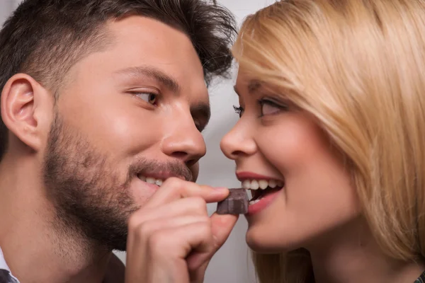 Lovely couple waiting St. Valentine Day — Stock Photo, Image