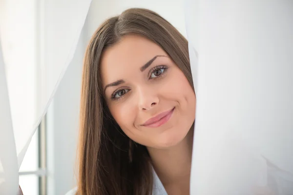 Nice girl in the morning — Stock Photo, Image