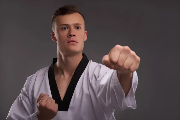 Handsome karate enthusiast — Stock Photo, Image