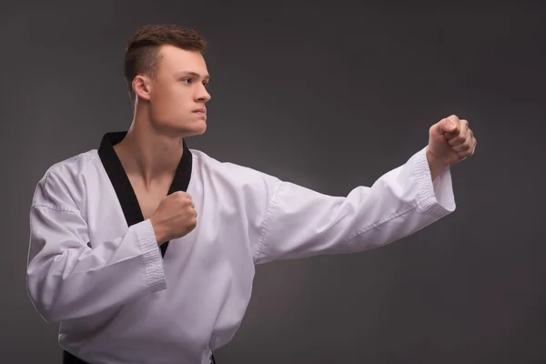 Handsome karate enthusiast — Stock Photo, Image