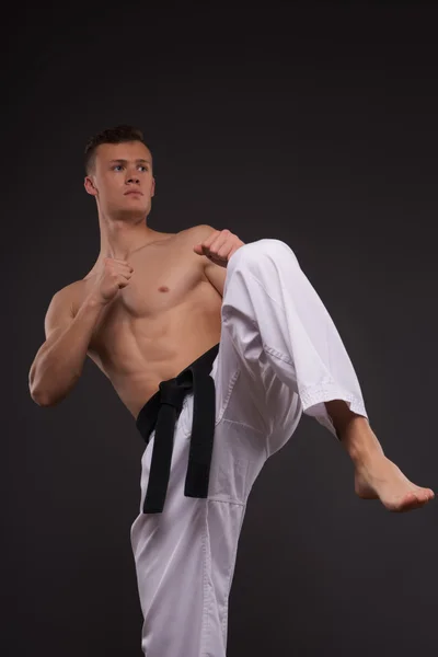 Handsome karate enthusiast — Stock Photo, Image