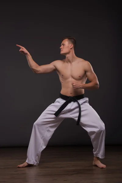 Handsome karate enthusiast — Stock Photo, Image