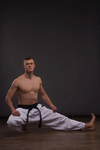 Handsome karate enthusiast — Stock Photo, Image