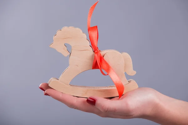 Wooden horse for Christmas — Stock Photo, Image