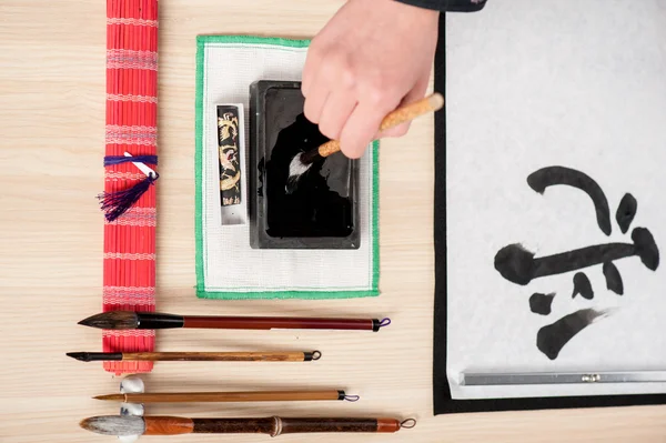 Traditional Japanese or Chinese calligraphy — Stock Photo, Image