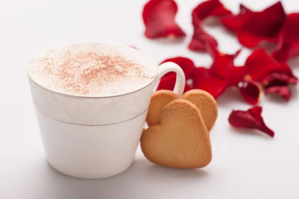 Imagen de primer plano de la hermosa galleta en forma de corazón — Foto de Stock