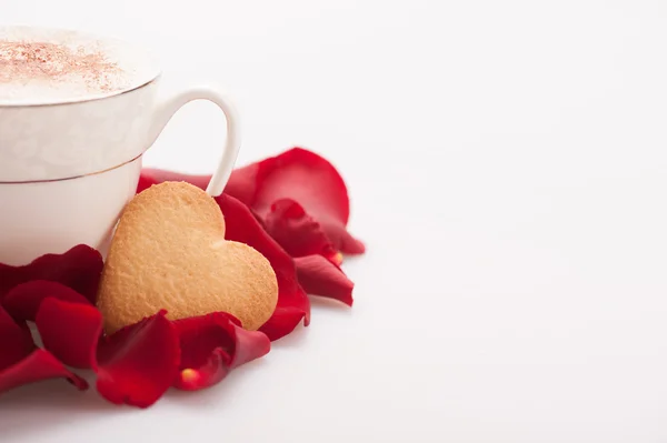 Imagem de close-up de biscoito de forma de coração adorável — Fotografia de Stock