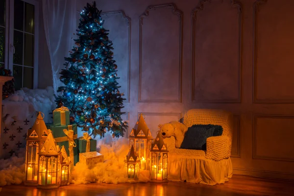 Arbre de Noël studio intérieur tourné — Photo