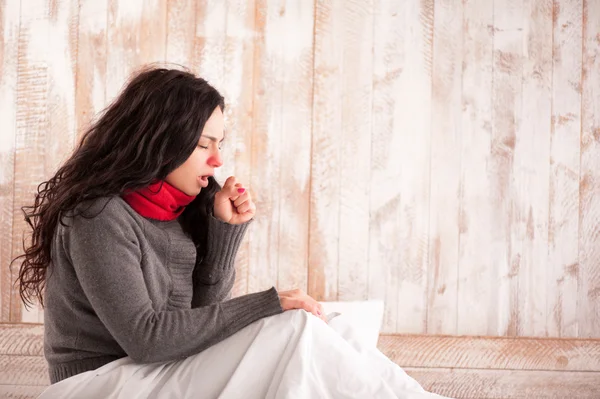 Young beauty caught a cold — Stock Photo, Image