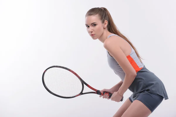 Vrouw tennisser met racket — Stockfoto