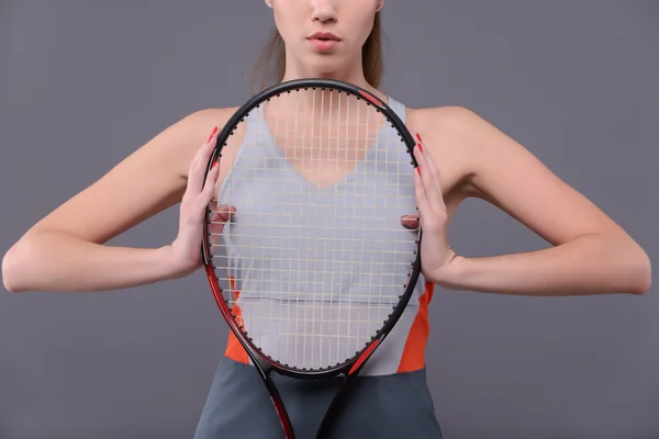 Mladé a sexy tenistka — Stock fotografie